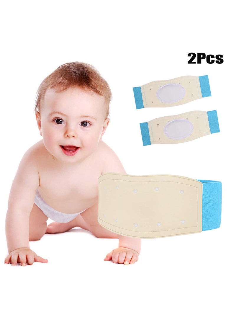 2 Pack Baby Belly Button Strap, Baby Abdomen Wrapped, Abdominal Clip, Hernia Truss Support, Adjustable Belly Button Strap, Newborn Drawstring, Blue  - Image 1