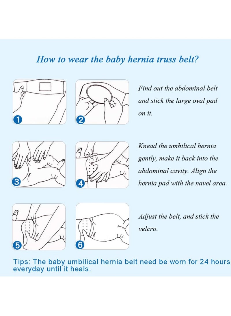 2 Pack Baby Belly Button Strap, Baby Abdomen Wrapped, Abdominal Clip, Hernia Truss Support, Adjustable Belly Button Strap, Newborn Drawstring, Blue  - Image 3