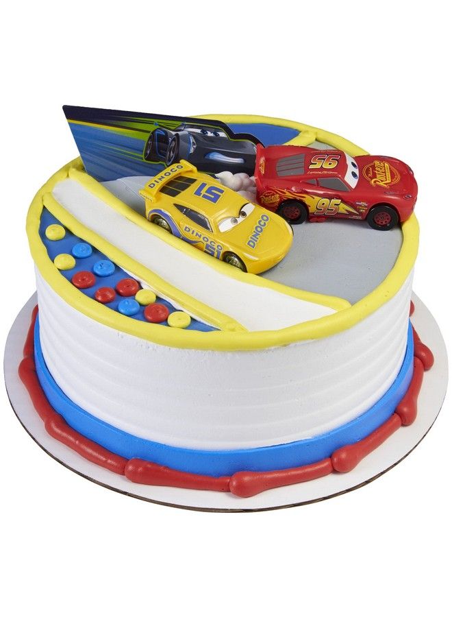 DecoPac Disney And Pixar Cars 3 Ahead Of The Curve Cake Topper Featuring Lightning Mcqueen Cruz Ramirez And Jackson Storm 1 Set - Image 5