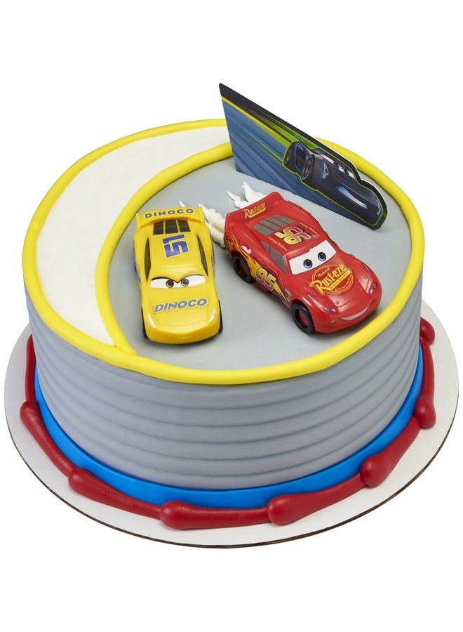DecoPac Disney And Pixar Cars 3 Ahead Of The Curve Cake Topper Featuring Lightning Mcqueen Cruz Ramirez And Jackson Storm 1 Set - Image 4