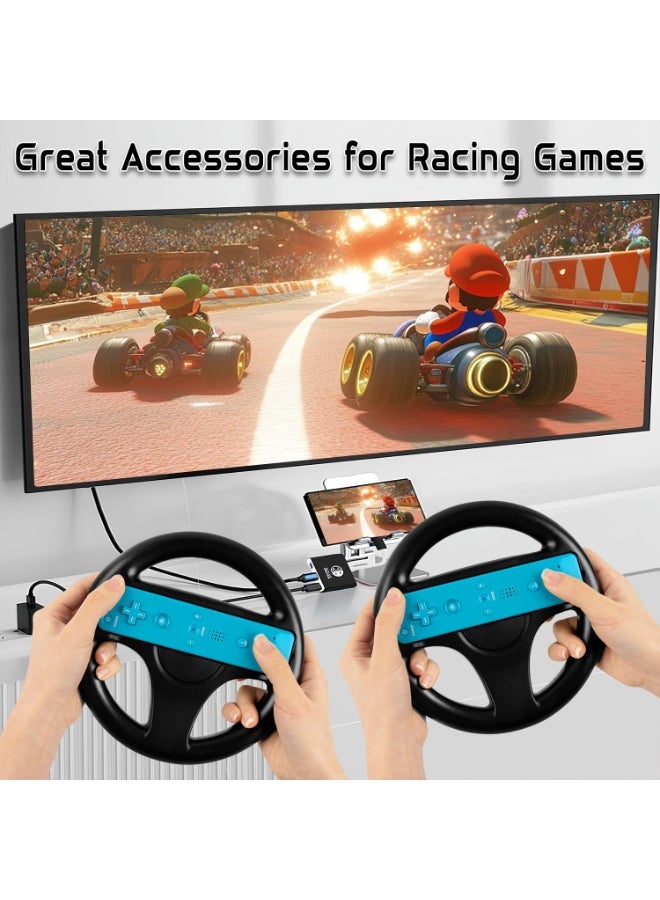 KISSUN Wii Zapper Gun and Steering Wheel Compatible with Nintendo Wii & Wii U Remote Game (2-Pack, Black) - Image 4
