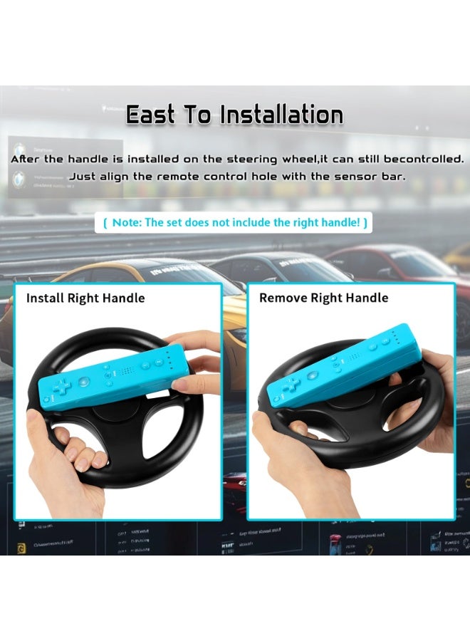 KISSUN Wii Zapper Gun and Steering Wheel Compatible with Nintendo Wii & Wii U Remote Game (2-Pack, Black) - Image 3