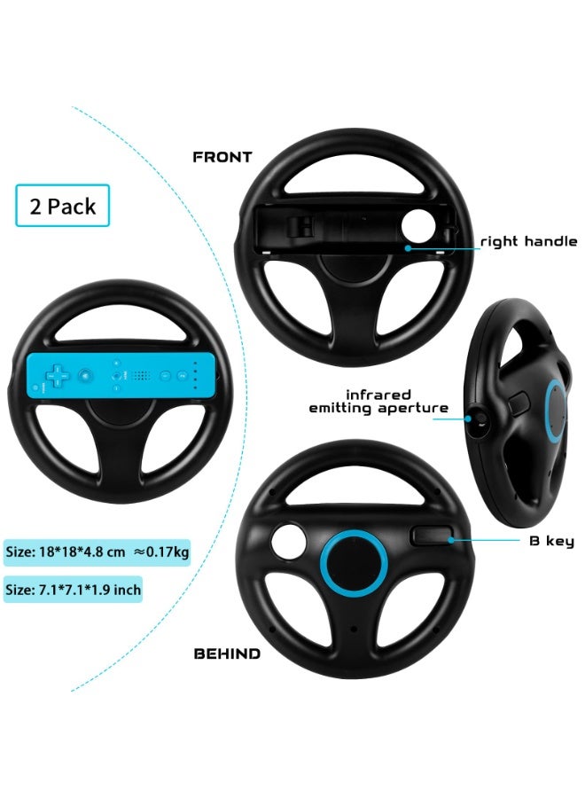 KISSUN Wii Zapper Gun and Steering Wheel Compatible with Nintendo Wii & Wii U Remote Game (2-Pack, Black) - Image 2