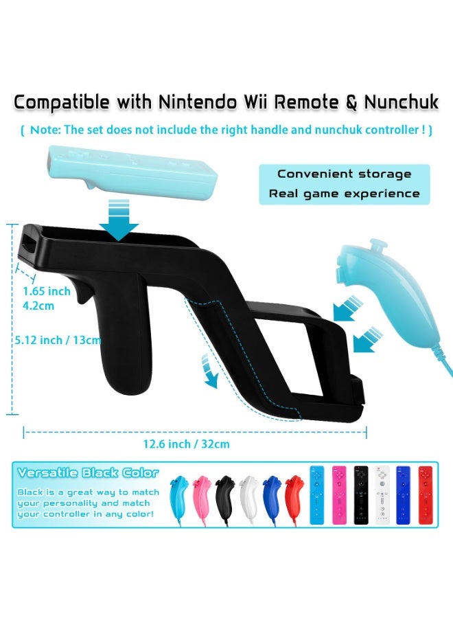 KISSUN Wii Zapper Gun and Steering Wheel Compatible with Nintendo Wii & Wii U Remote Game (2-Pack, Black) - Image 5