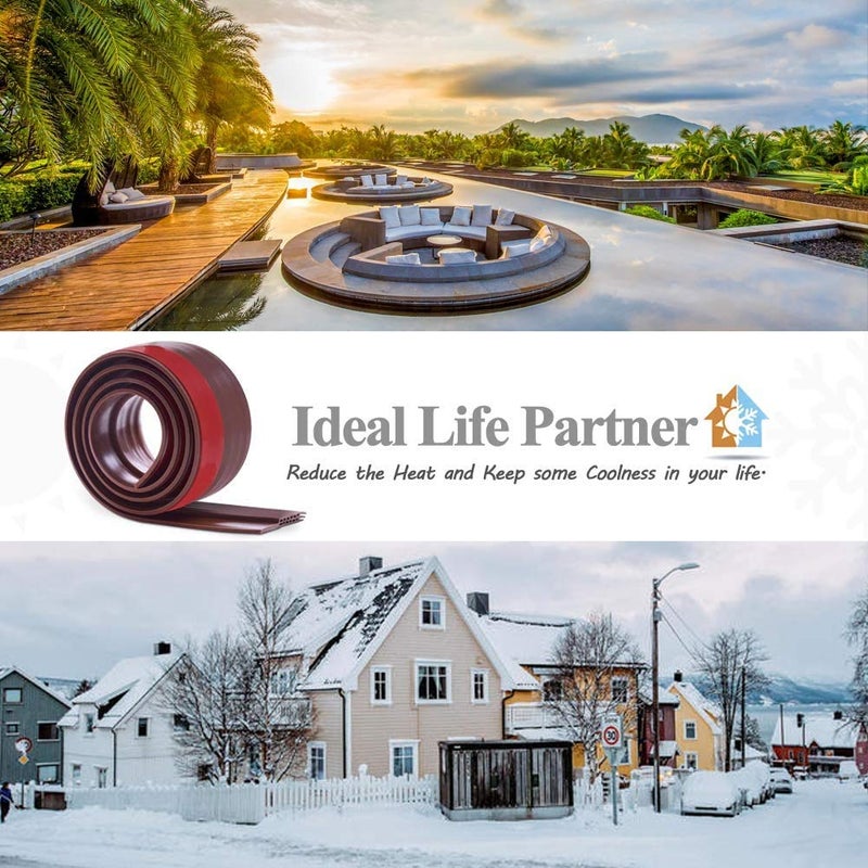 Sysmie Upgrade Huge Gap Door Draft Stopper, 3-2/5"W Widened Door Sweep for Interior and Exterior Doors - Guard Against Drafts, Dust, Noise and Unwanted Animals (3-2/5"W x 39" L, Brown)â€¦ - Image 3