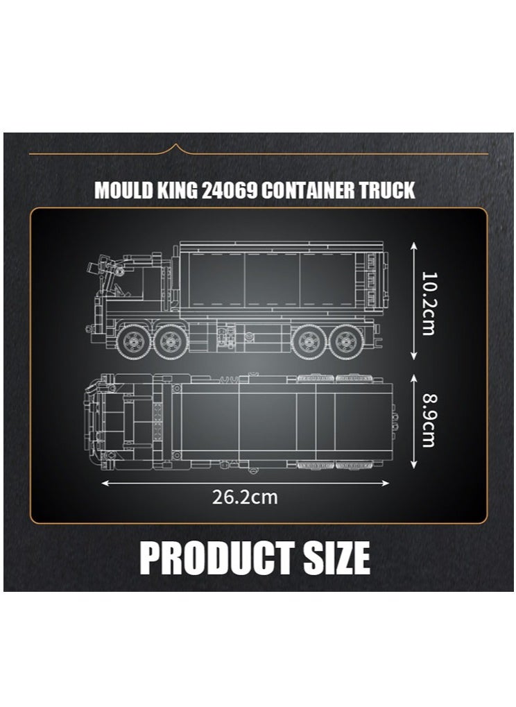 mould king 24069 Container Truck Building Block Set，Toy Trucks，With Detailed Interior, Build and Display Blocks Kits  - Image 4