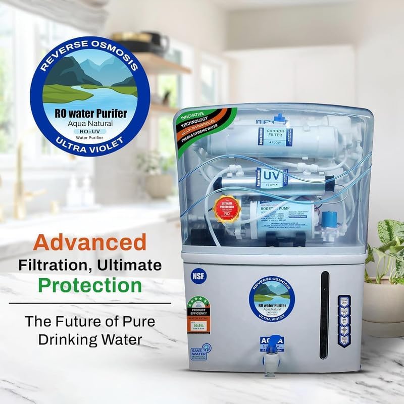 Aqua RO Natural RO Water Purifier With RO + UV + UF + TDS Controler Electrical for Municipal Corporation Water Purifier 12 liter || No need 2 yrs service|use in class room For Home And Office||SAT-001  - Image 3