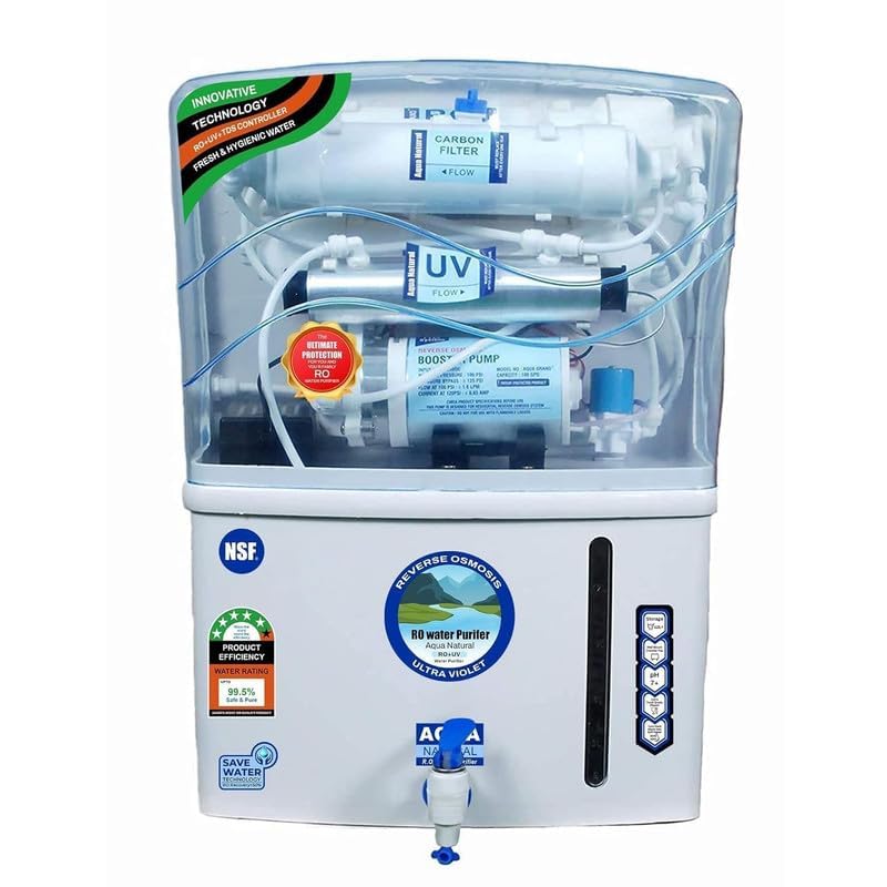 Aqua RO Natural RO Water Purifier With RO + UV + UF + TDS Controler Electrical for Municipal Corporation Water Purifier 12 liter || No need 2 yrs service|use in class room For Home And Office||SAT-001  - Image 2