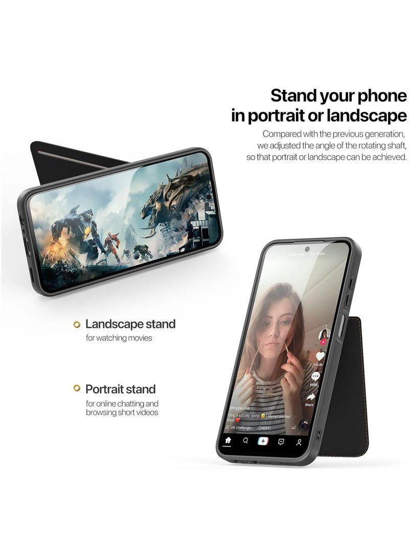 Case Compatible with Samsung Galaxy A15 4G Luxury PU Leather Card Holder Case Wallet Cover Shockproof Protective Cover - Image 3