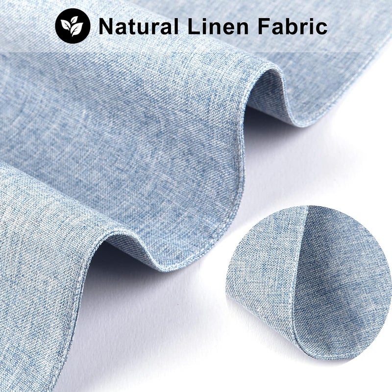 LANDVIEW Cloth Placemats Set of 6, Cotton Linen Blend Machine Washable Durable Linen Table Mats, Heat Resistant Placemats Wrinkle Free Place Mats for Dining Table, Easy to Clean (Light Blue, 6) - Image 3