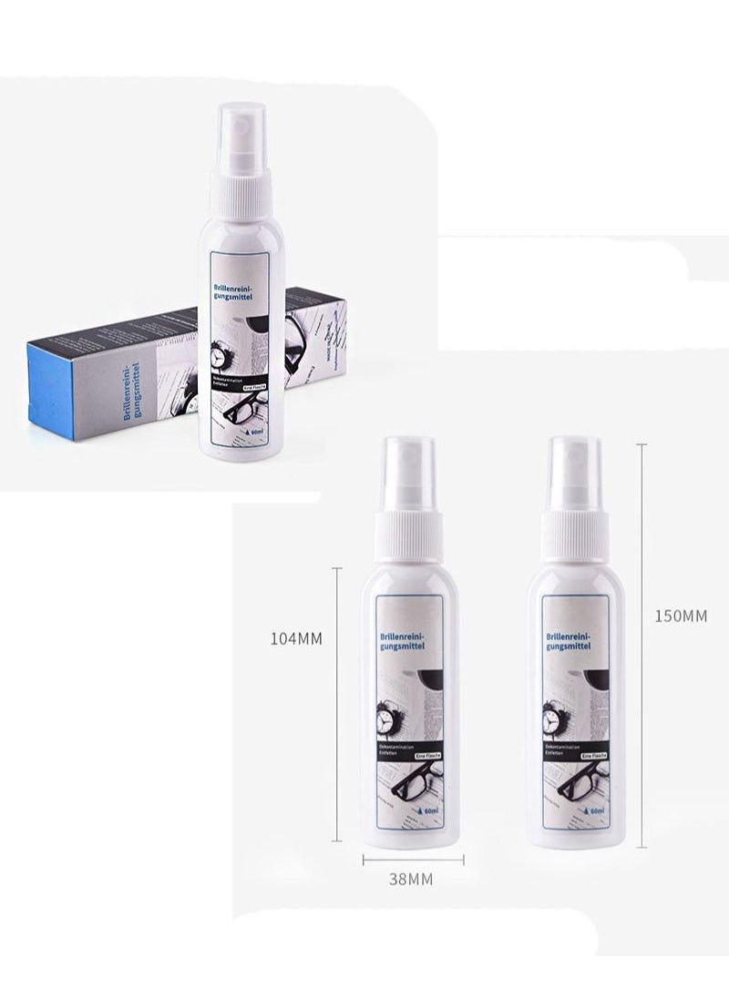 GECLL Spectacle lens cleaning and maintenance spray 60ml, glasses, mobile phones and electronic screens, optical surfaces, safe professional-grade formula (gift glasses cloth)  - Image 4