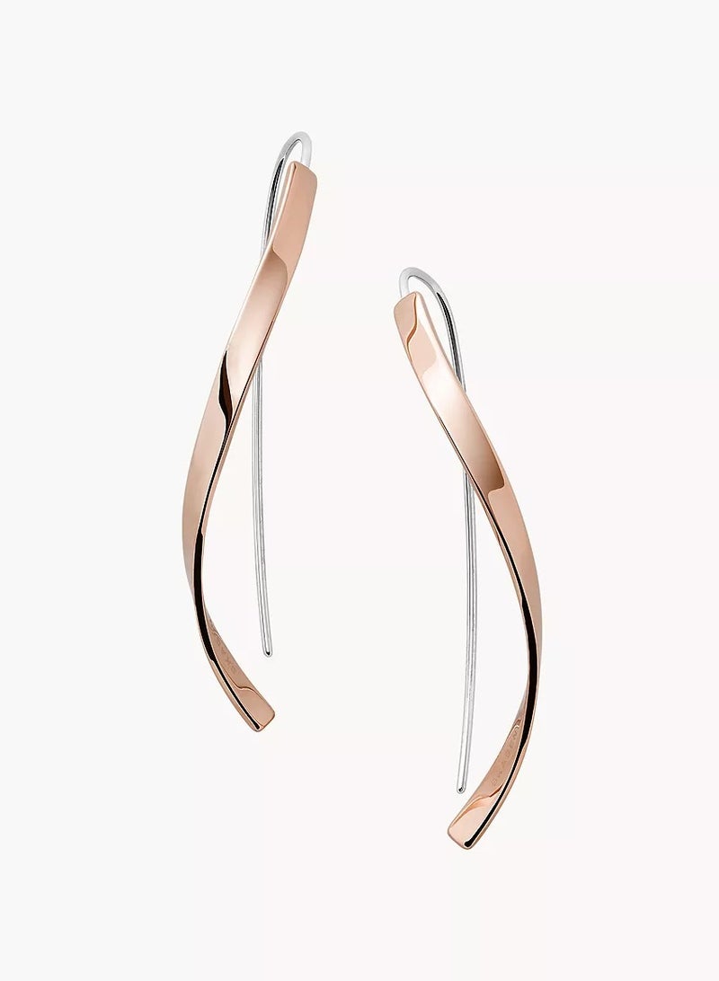 Skagen أقراط كارينا باللون الوردي الذهبي من الفولاذ المقاوم للصدأ - Image 1