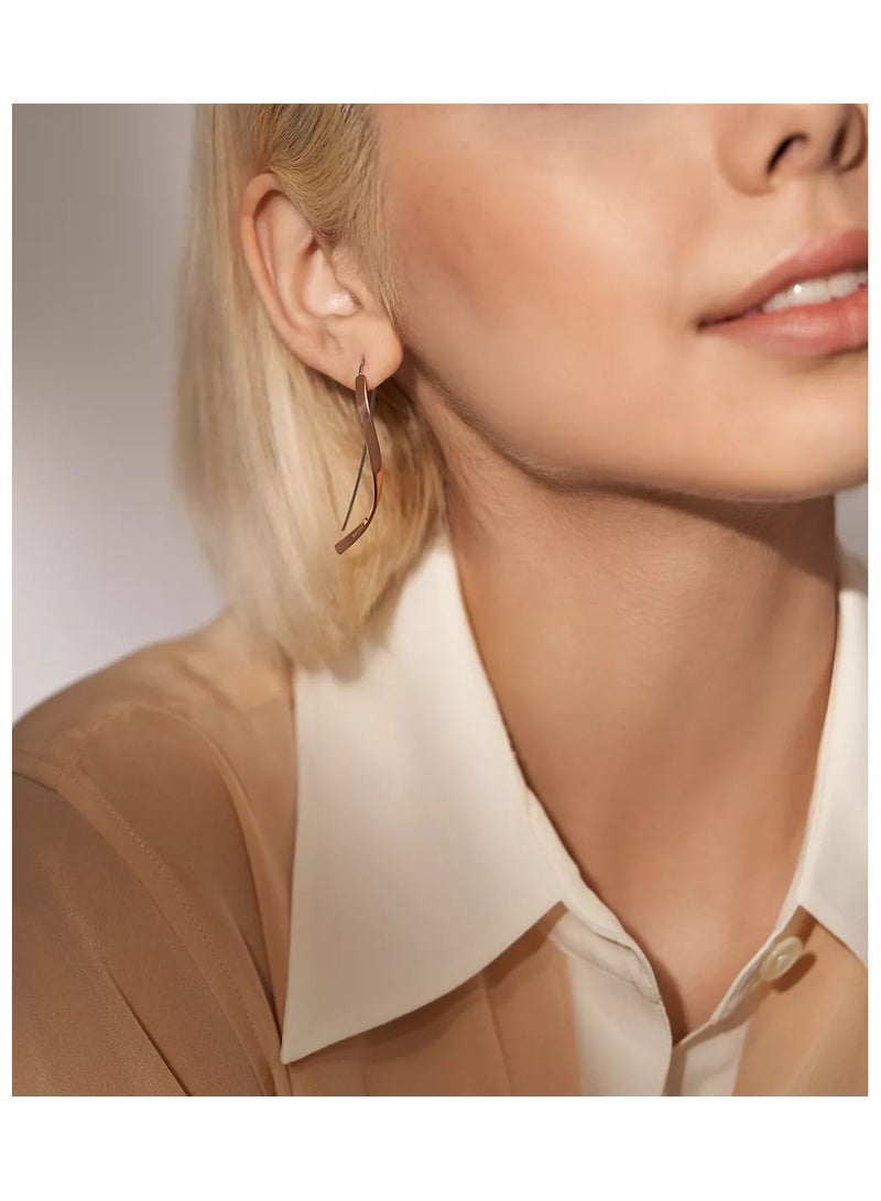 Skagen أقراط كارينا باللون الوردي الذهبي من الفولاذ المقاوم للصدأ - Image 2