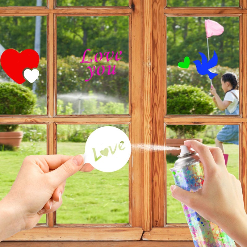 Konsait 20Pack Valentine's Day Cake Stencil Templates Decoration, Reusable Valentine Day Cake Cookies Baking Painting Mold Tools, for Decorating Dessert Coffee Oatmeal Cappuccino Mousse Hot Chocolate - Image 4