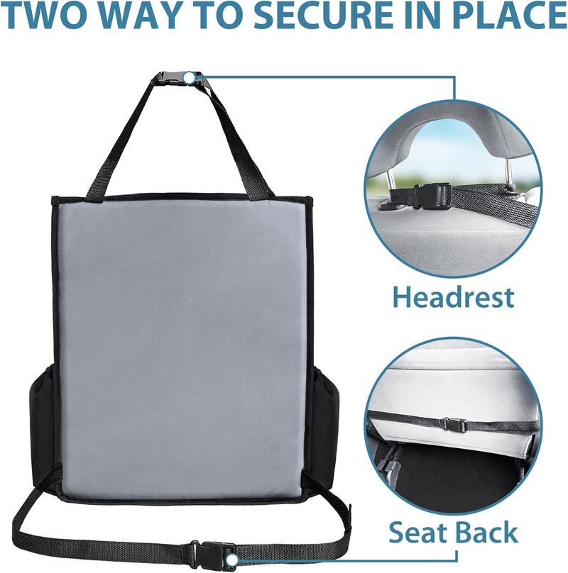 Elantrip Car Front Seat Organizer, Back Seat Storage with Adjustable Straps Truck Seat Organizers for Delivery Drive, Office File, Passenger Seat Gray - Image 5
