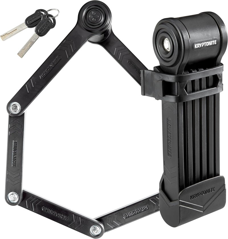 Kryptonite Keeper Folding Bike Lock, 2.75FT/3.25 FT Long Compact Lightweight High Security Anti-Theft Foldable Bicycle Lock with 2 Keys and Mount for E-Bikes Scooter Road Mountain Bike - Image 1