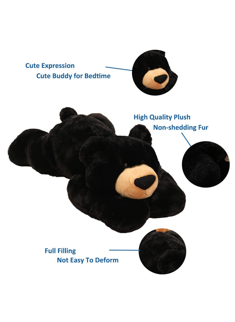 Doireum Doireum Weighted Stuffed Animals  Weighted Bear Stuffed Animal Toy Black Bear Plush Throw Pillow Gifts for Boys Girls  11.8 inch  - Image 3