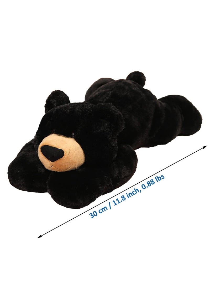 Doireum Doireum Weighted Stuffed Animals  Weighted Bear Stuffed Animal Toy Black Bear Plush Throw Pillow Gifts for Boys Girls  11.8 inch  - Image 4