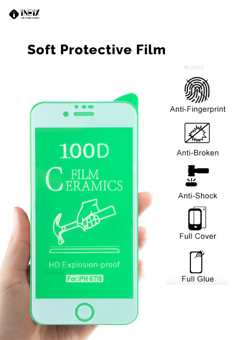 INEIX 3 Pcs HD Ceramic Screen Protector For Apple iPhone 6/7/8 - White/Clear  - Image 2