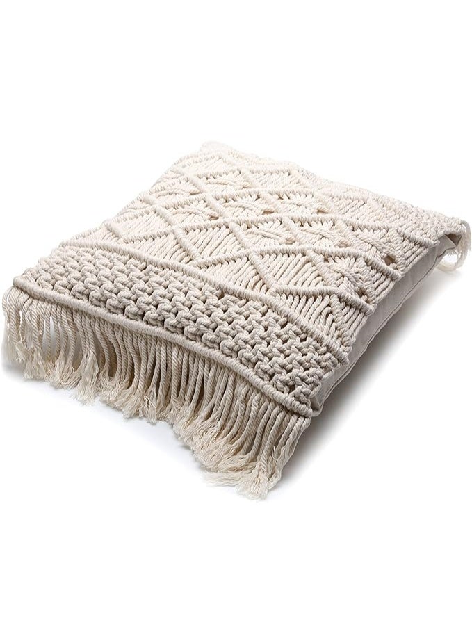 انتيكيانو كوشن مكرمية – ديكور يدوي من القطن – المقاس ‎18×18‎ بوصة - Image 3