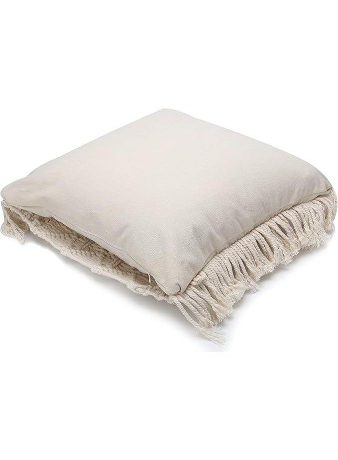 انتيكيانو كوشن مكرمية – ديكور يدوي من القطن – المقاس ‎18×18‎ بوصة - Image 4