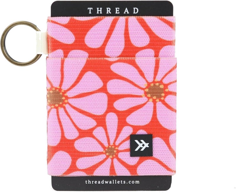 Thread Wallets Ultra Slim Minimalist Card Holder Wallet for Men and Women (Red/Pink, One Size) - Image 1