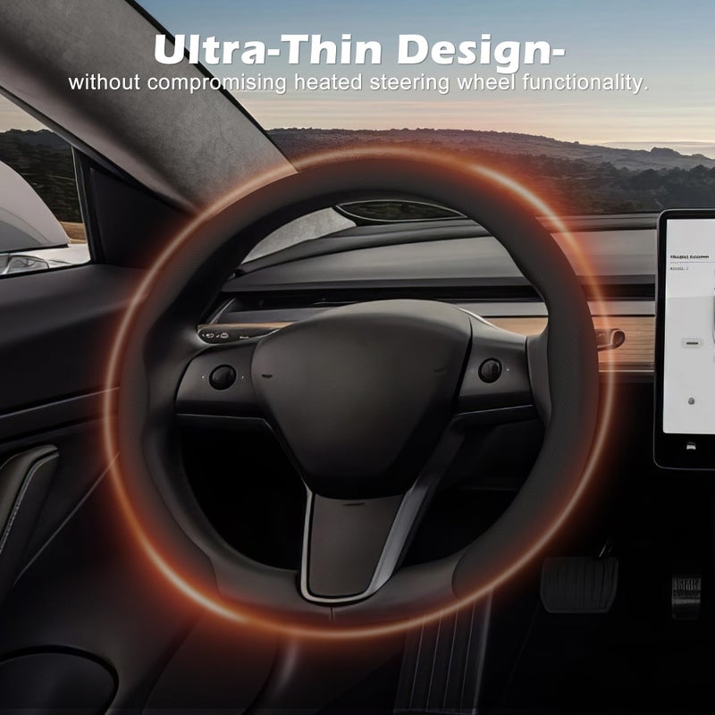 Frani Nappa Leather Steering Wheel Cover,Universal Fit 15 Inch-Premium Non-Slip Breathable Comfort Grip for Cars Trucks SUVs,Anti-Slip Durable Interior Upgrade Black - Image 5