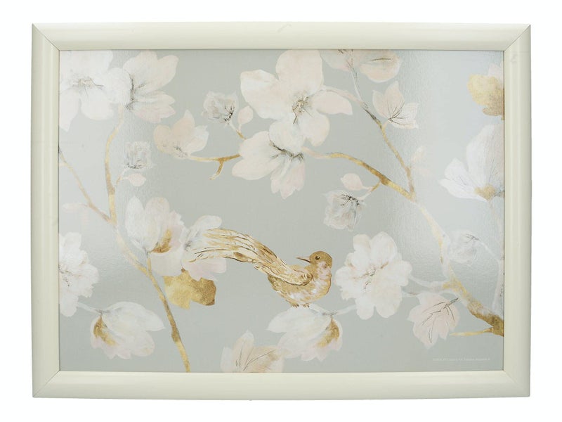 Creative Tops Cushioned Lap TrayLap Tray with Cushion and Duck Egg Floral Design MultiColour 44 x 34 cm