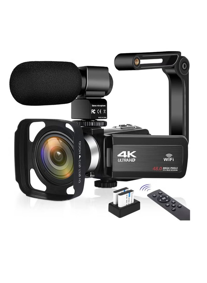 Generic 48MP Digital Camera, 4K Video Camera Camcorder With Digital Zoom, Lightweight And Portable Vlogging Camera, Touch Screen High-definition Digital Camera, (1pc, Black) 