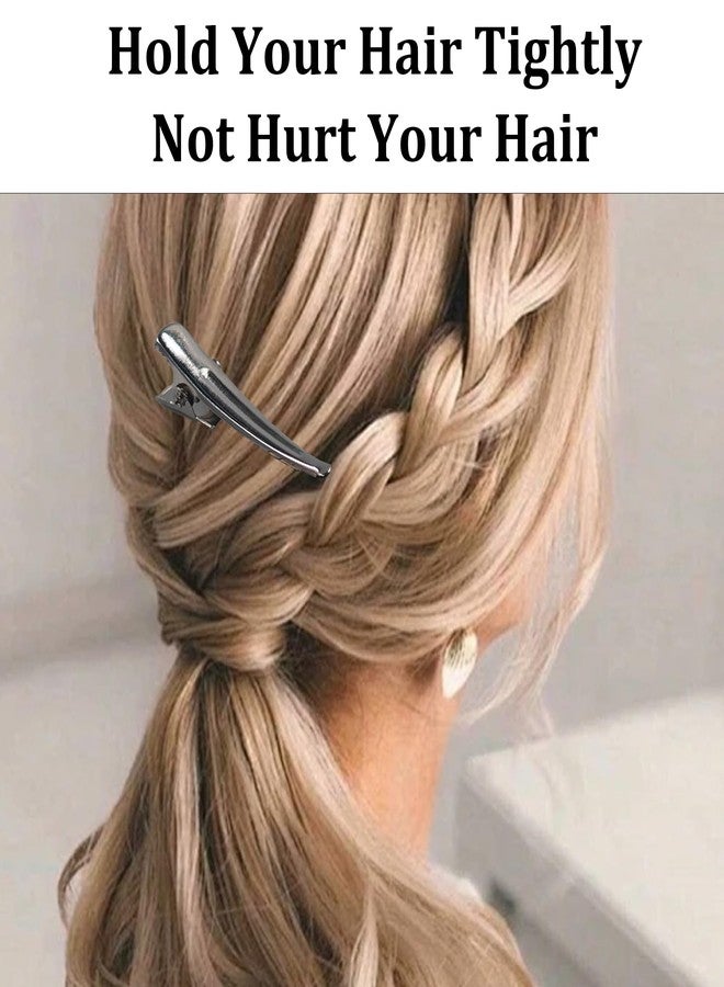 Runseaway 100Pcs 40MM Alligator Hair Clips, Silver Metal Hair Pins for Bows Making, Crocodile Clips Single Prong Hairpins for Hair Care, DIY Crafts, and Arts Projects - Image 5
