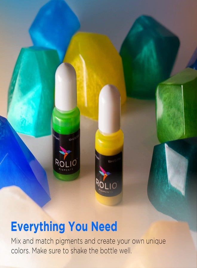 Rolio Pigments Resin Liquid Pigment Pearlescent Colors - 24 Vibrant Colors for Epoxy Resin, Jewelry Making, Crafts Decorations, Garment Accessories, Painting, DIY Art - 0.33 oz/10 ml Each - Image 3