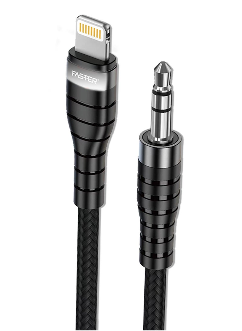 Faster Lightning to 3.5 mm Aux Cable iPhone 3.5mm Headphones Jack Adapter Male Aux Stereo Audio Cable for iPhone 14 13 12 11 XS XR X 8 7 iPad iPod to Car/Home Stereo, Speaker, Headphone  - Image 1