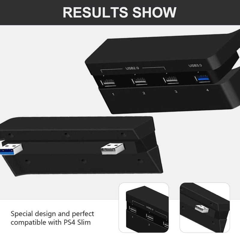cheekyglo USB Hub Docking Station 4-Port USB Data Holder Adapter Compatible for PS4 Slim - Image 2