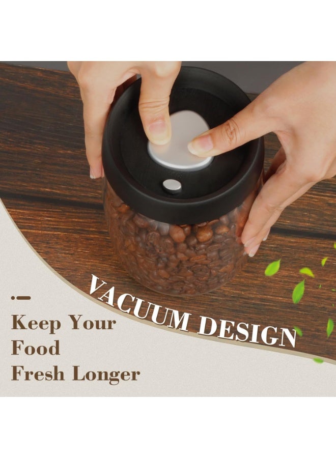 Vacuum Coffee Canister Storage Glass Jars With Airtight Lids 40oz 2pcs Food Container Sets For Kitchen Coffee Beans Tea Cookies - Image 5