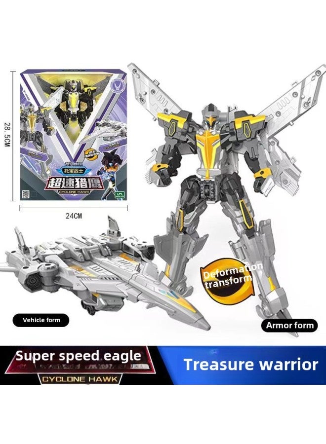 Tobao Warrior Galaxy Detective Series Broken Tiangang Wing Justice Special Police God Of War Deformation Robot Children's Toys-Color:Speeding Falcon-Gold Edition 7702  - Image 1