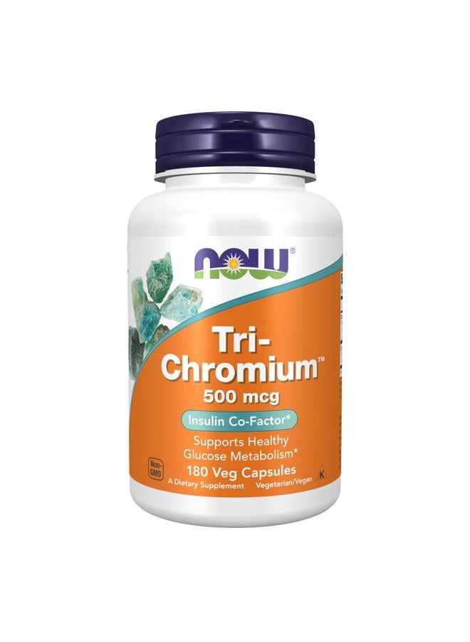 now Tri-Chromium, 180 Veg Caps 500mcg - Image 1