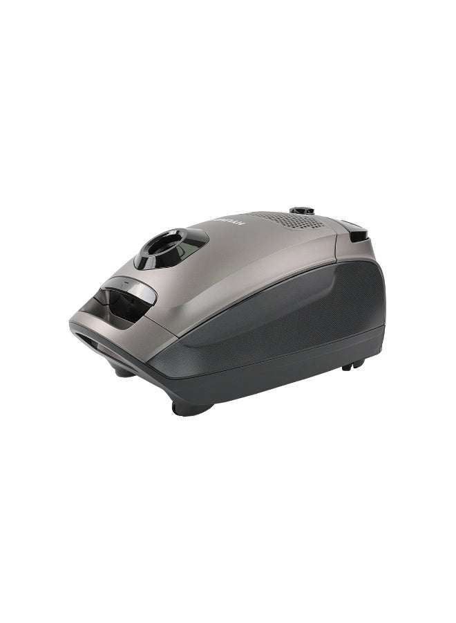 HYUNDAI Vacuum Cleaner HYU-CB-1601 - 1800W Max Power - 250W Suction Power - 3L Dust Bag - Washable HEPA Filter - 5m Power Cord - Auto Cord Rewind - Grey - Image 5