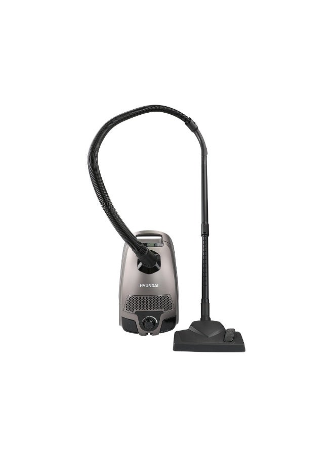 HYUNDAI Vacuum Cleaner HYU-CB-1601 - 1800W Max Power - 250W Suction Power - 3L Dust Bag - Washable HEPA Filter - 5m Power Cord - Auto Cord Rewind - Grey - Image 3