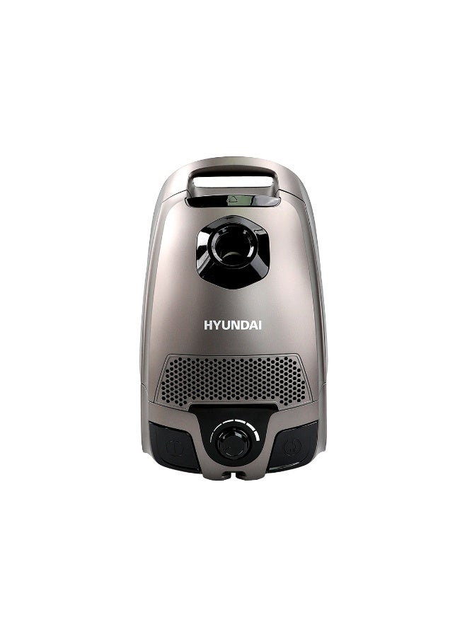 HYUNDAI Vacuum Cleaner HYU-CB-1601 - 1800W Max Power - 250W Suction Power - 3L Dust Bag - Washable HEPA Filter - 5m Power Cord - Auto Cord Rewind - Grey - Image 2