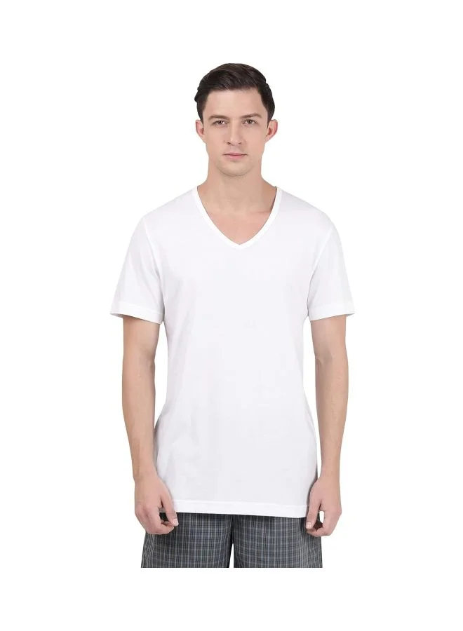 JOCKEY Jockey 8824 Men Super Combed Cotton V Neck Half Sleeved Vest with Stay Fresh Properties