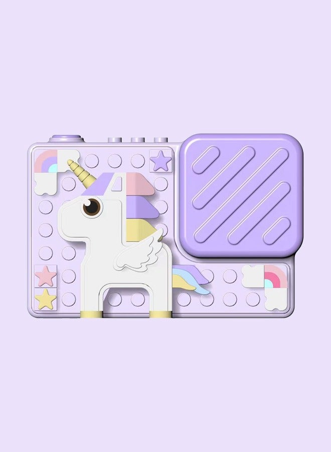 Purple Unicorn Kids Digital Camera, 48MP 1080P IPS Screen, 8x Zoom, Dual Camera, with 32GB Memory Card & Reader, USB Rechargeable 600mAh Lithium Polymer Battery, Delayed Shooting, Video, Games, for Ages 3-12, Gift Idea  - Image 2