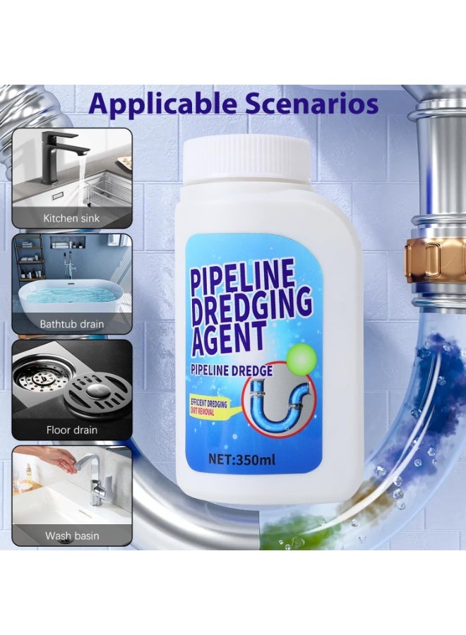 350ml Drain Clog Remover, Pipeline Dredging Agent, Powerful Quick Cleaning Drain Toilet Cleaner Tool, Unclog Toilet Clog And Kitchen Sink Pipe Unblocker Powder  - Image 3