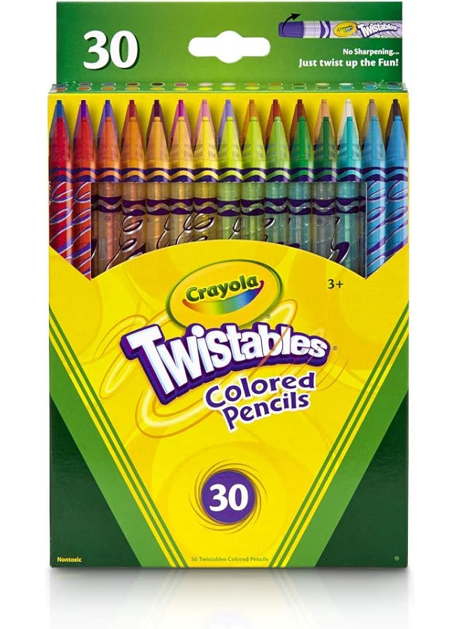 كرايولا أقلام رصاص ملونة قابلة للدوران، أدوات فنية حادة دائمًا للأطفال، عدد 30 - Image 1