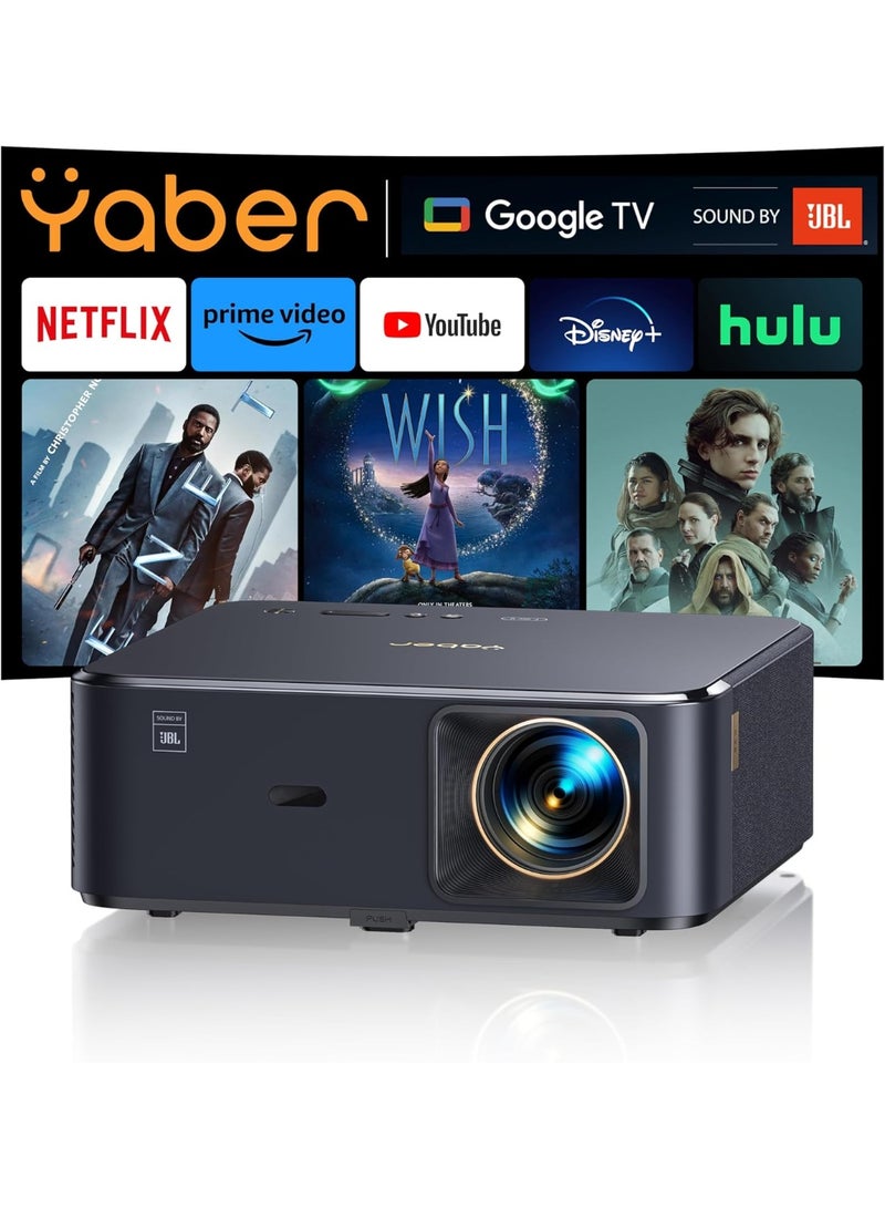 Yaber بروجيكتور YABER K2S LCD 1000 لومن ANSI، 1080P، JBL مزدوج 10W دولبي، تركيز تلقائي وتصحيح تلقائي للزاوية، NFC MIRRORCAST، نظام تشغيل ذكي مرخص - Image 2