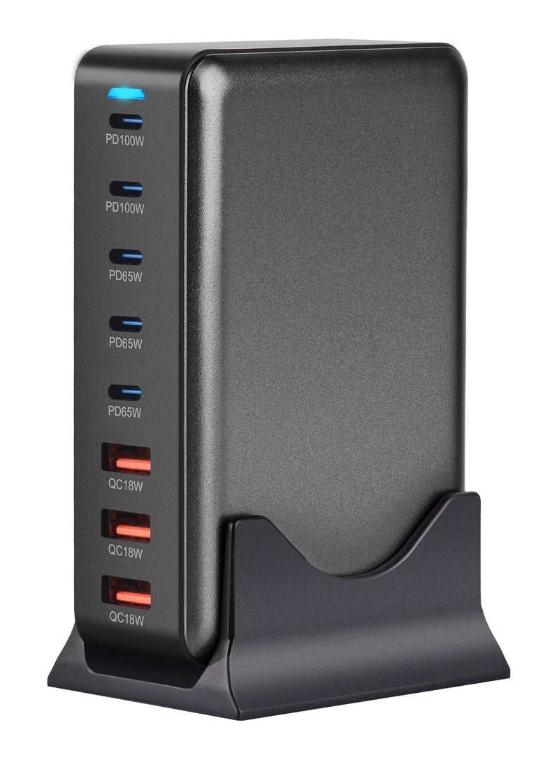 general 440W GaN Desktop Charger Charging Station - 5 Type-C Ports (2xPD100W, 3xPD65W) and 3 USB Ports (QC18W) - GaN Technology - Certified for Macbook, iPhone, Galaxy, iPad, Honor and More - 1.5m Power Cord - Image 4