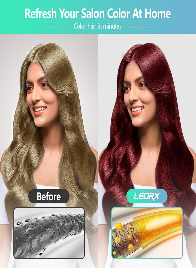leorx Hair Dye shampoo, 3 In 1 Deep Wine Red Color Shampoo Hair Dye For Refresh Hair Instant Herbal Coloring Shampoo For Women&Men - Tintes Para El Cabello Profesional - Image 2