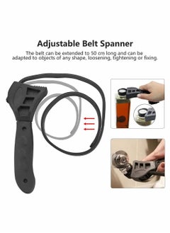 ماركة غير محددة Rubber Strap Wrench, 50cm Adjustable Plumbing Wrench for Mechanics, Plumbers  - Image 4