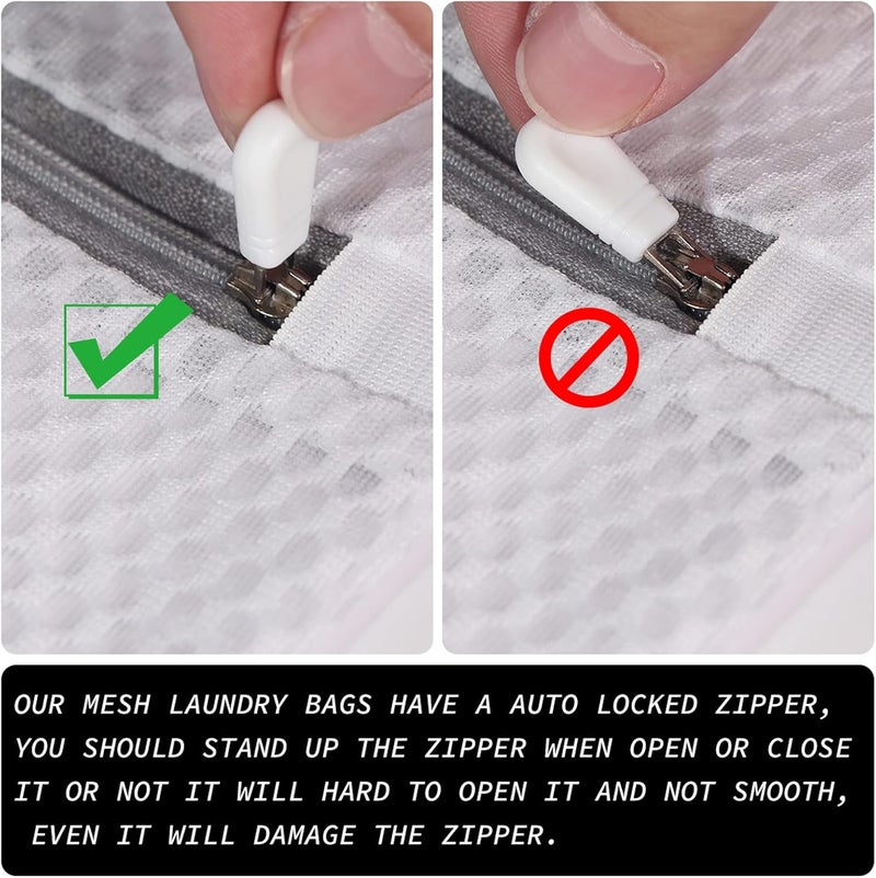 SUERIV 3Pcs Durable Honeycomb Mesh Laundry Bags for Delicates 125gsm Net Fabric Durable and Reusable Delicate Wash Bag,Organization Bag for Lingerie,Sock,12 x 16 Inches(3 Medium) - Image 4