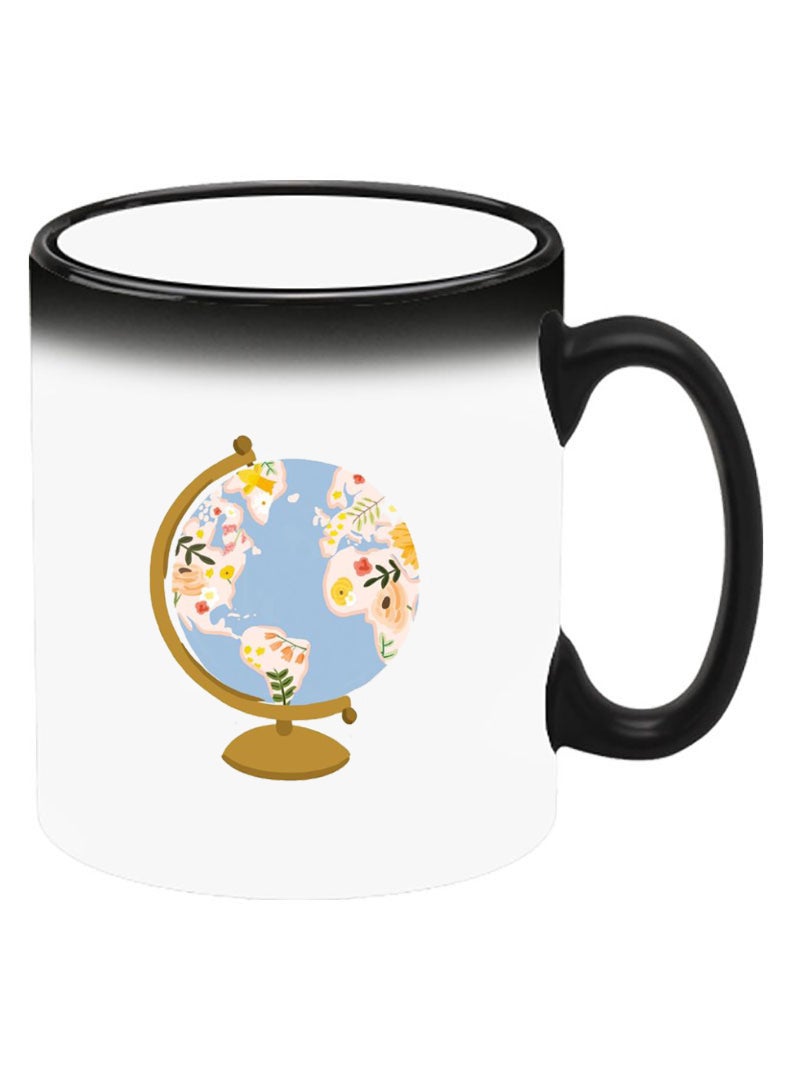 Theodor Color Changing Heat Sensitive Ceramic Mug, Image Revealed When HOT Liquid is Added! Globe - Image 2