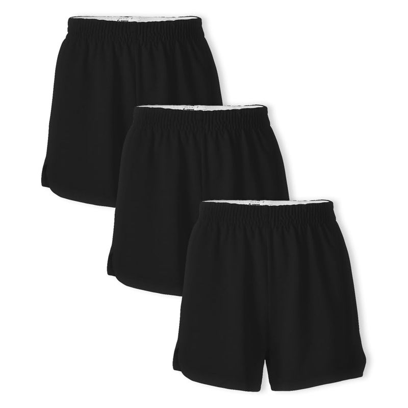 Soffe Girls' Authentic Cheer Shorts, 2.75" Inseam, Black, Large (3-Pack) - Image 1